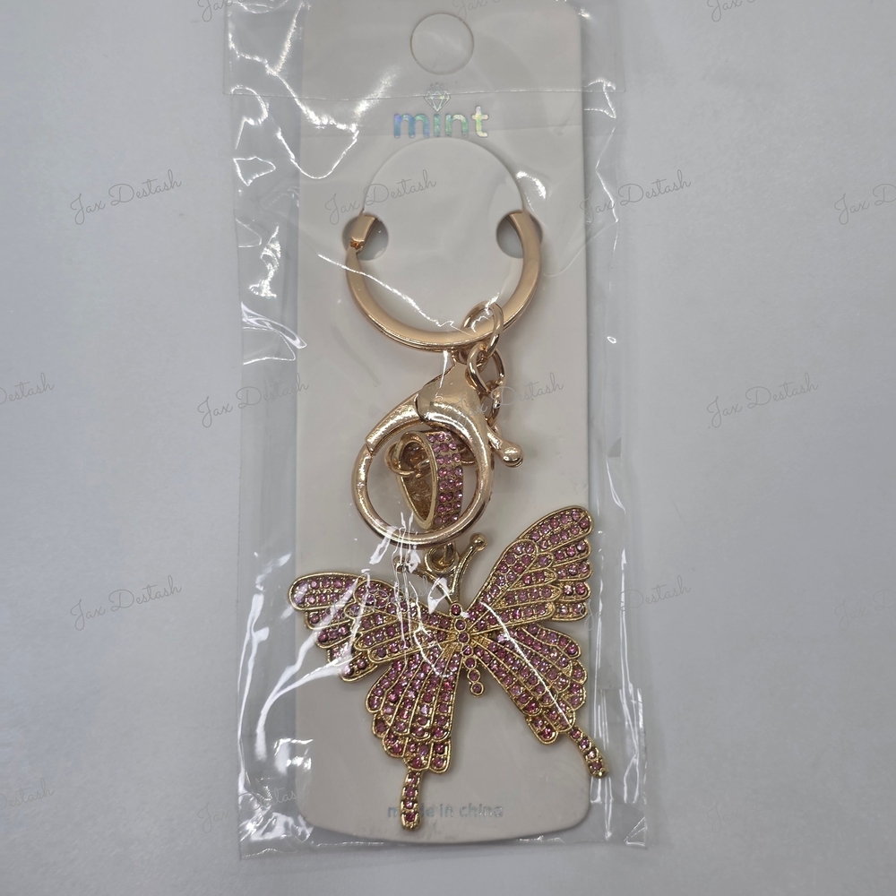Mint Gold/Pink Butterfly Purse/Key Holder CH202